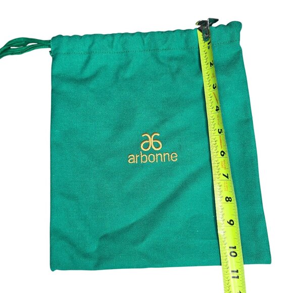 Arbonne Green Cotton-Polyester Drawstring Pouch With Logo - Picture 2 of 4